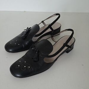 COLE HAAN | Slinback Shoes Black Tassels Sz 7B